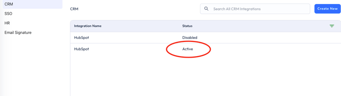 hubspot integration active